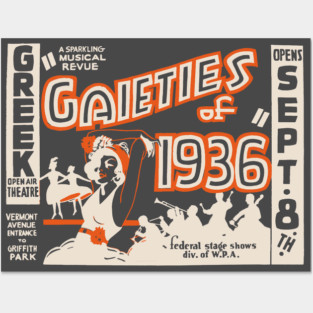 Gaieties of 1936 Vintage Musical Revue Poster Posters and Art