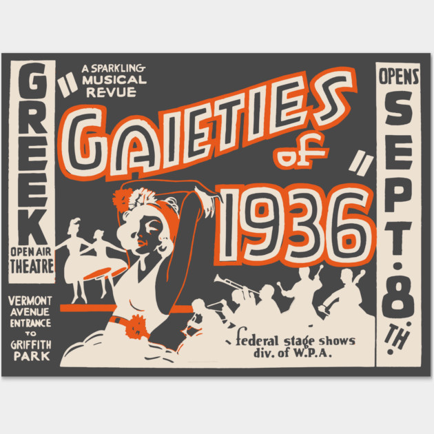 Gaieties of 1936 Vintage Musical Revue Poster Wall Art by TuncGK