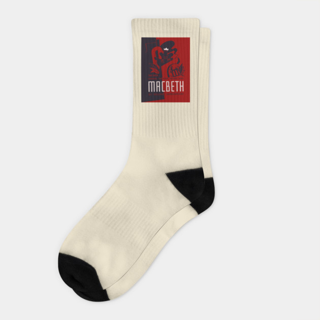 Macbeth WPA Federal Theatre Poster Vintage Design Socks by TuncGK