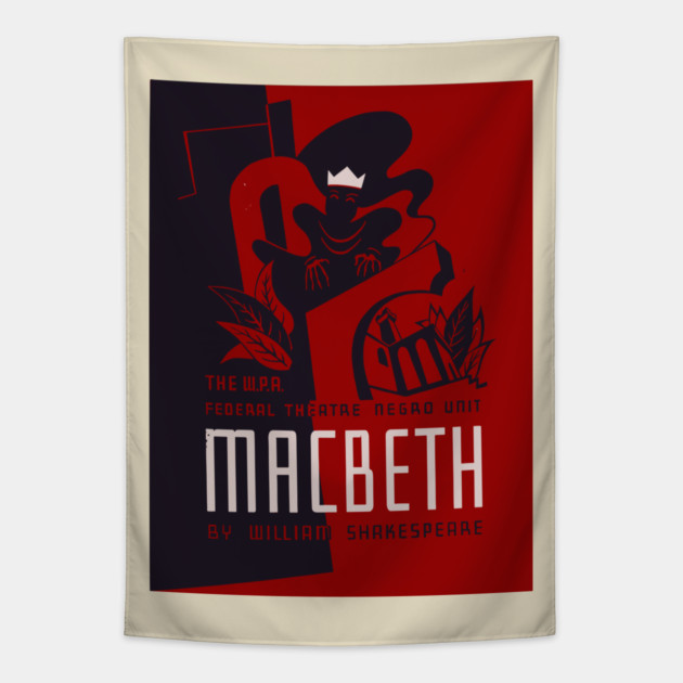 Macbeth WPA Federal Theatre Poster Vintage Design Tapestry by TuncGK