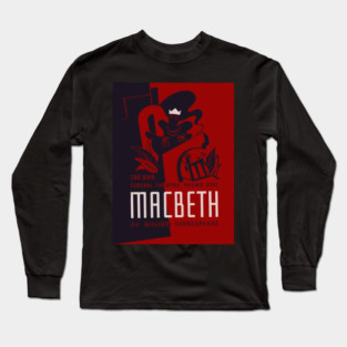 Macbeth WPA Federal Theatre Poster Vintage Design Long Sleeve T-Shirt