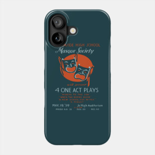 Masque Society High School Theater Vintage Poster Phone Case