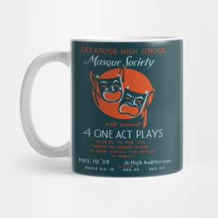 Masque Society High School Theater Vintage Poster Mug