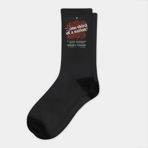One Third of a Nation WPA Theater Poster Vintage Design Socks by TuncGK