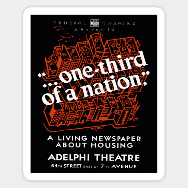 One Third of a Nation WPA Theater Poster Vintage Design Magnet by TuncGK