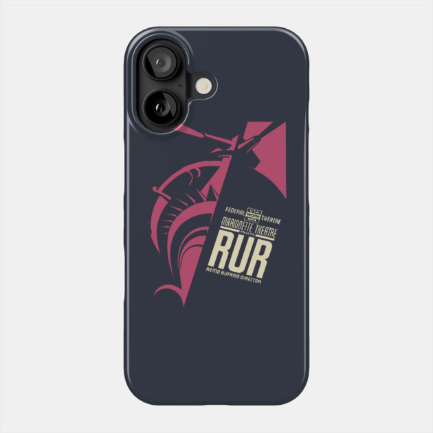 Retro WPA Marionette Theatre RUR Art Deco Poster Phone Case by TuncGK