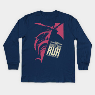 Retro WPA Marionette Theatre RUR Art Deco Poster Kids Long Sleeve T-Shirt
