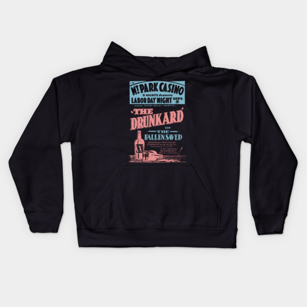 The Drunkard - Vintage Comedy Theatre Poster Kids Hoodie by TuncGK