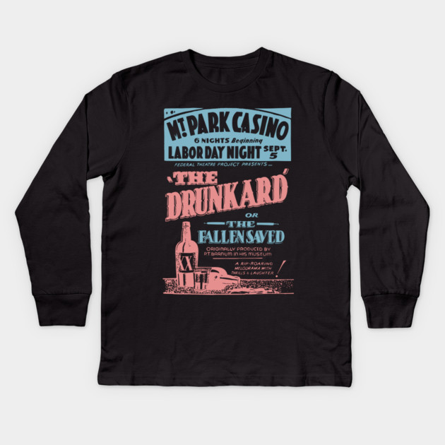 The Drunkard - Vintage Comedy Theatre Poster Kids Long Sleeve T-Shirt by TuncGK