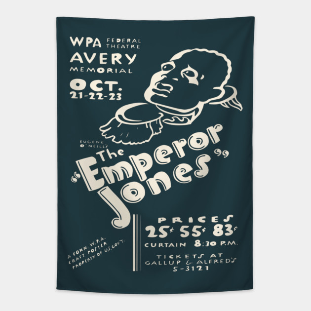 Vintage 1930's Theatre Poster - The Emperor Jones Tapestry by TuncGK