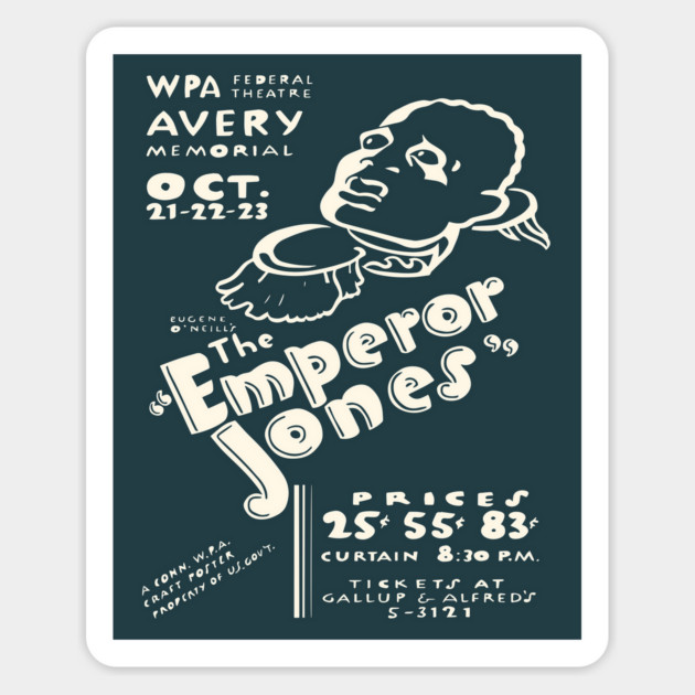 Vintage 1930's Theatre Poster - The Emperor Jones Magnet by TuncGK