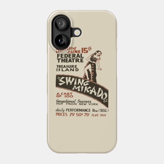 Vintage Swing Mikado Theatre Poster - Treasure Island Phone Case by TuncGK