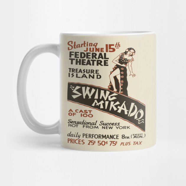 Vintage Swing Mikado Theatre Poster - Treasure Island by TuncGK