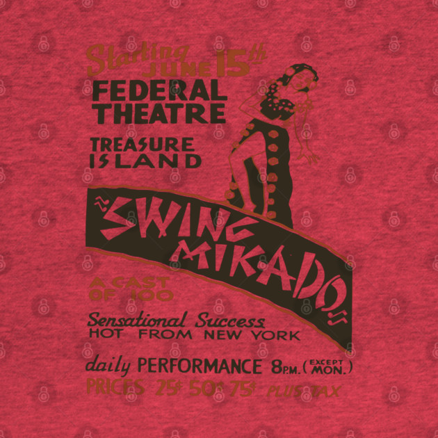 Vintage Swing Mikado Theatre Poster - Treasure Island by TuncGK