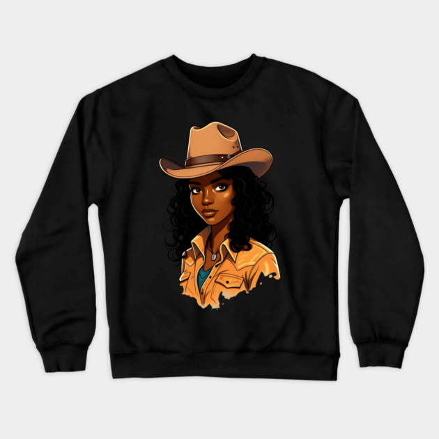Black Cowgirl Crewneck Sweatshirt by UrbanLifeApparel