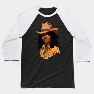 Black Cowgirl Baseball T-Shirt