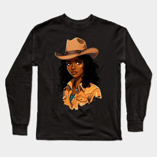 Black Cowgirl Long Sleeve T-Shirt