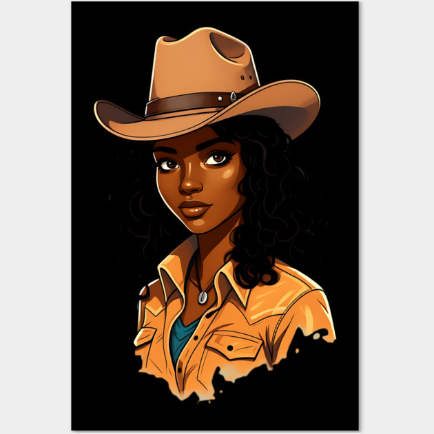 Black Cowgirl Wall Art by UrbanLifeApparel