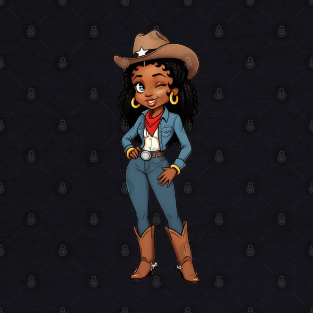 Black Cowgirl Winking by UrbanLifeApparel