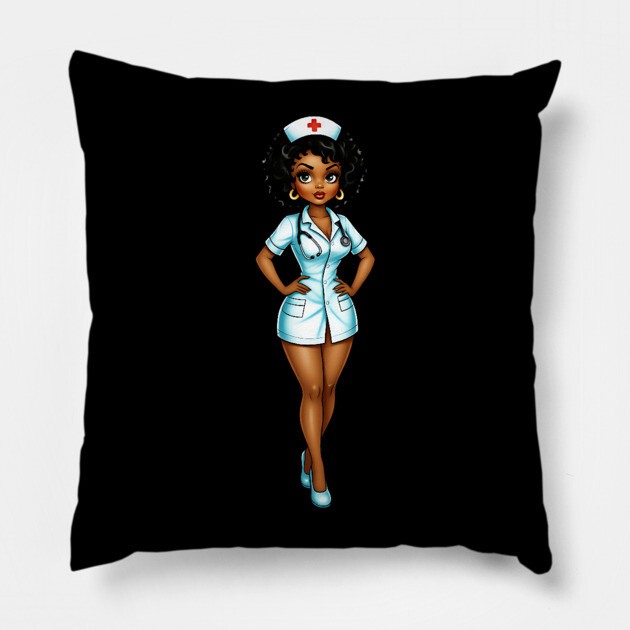 Cure Black Nurse Pillow by UrbanLifeApparel