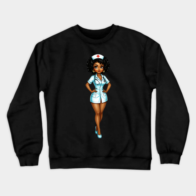 Cure Black Nurse Crewneck Sweatshirt by UrbanLifeApparel