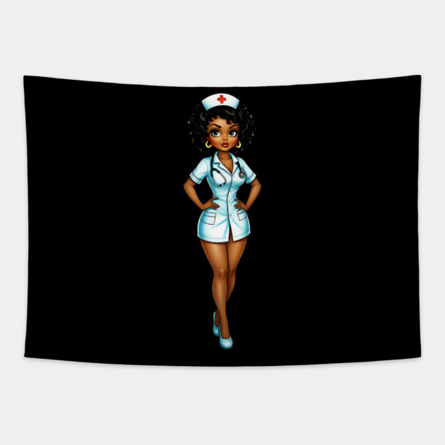 Cure Black Nurse Tapestry by UrbanLifeApparel