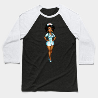 Cure Black Nurse Baseball T-Shirt