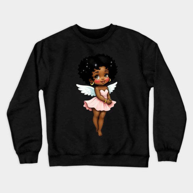Black Girl Magic - Black Angel Crewneck Sweatshirt by UrbanLifeApparel