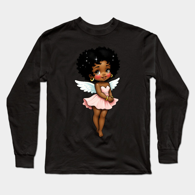 Black Girl Magic - Black Angel Long Sleeve T-Shirt by UrbanLifeApparel