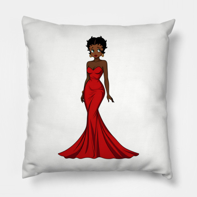 Black Betty Boop Evening Dress Pillow by UrbanLifeApparel