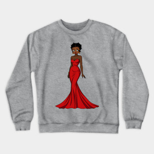 Black Betty Boop Evening Dress Crewneck Sweatshirt