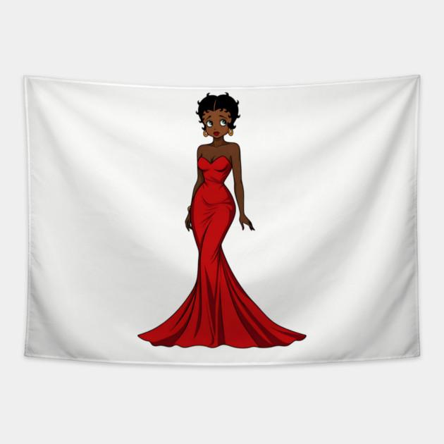 Black Betty Boop Evening Dress Tapestry by UrbanLifeApparel