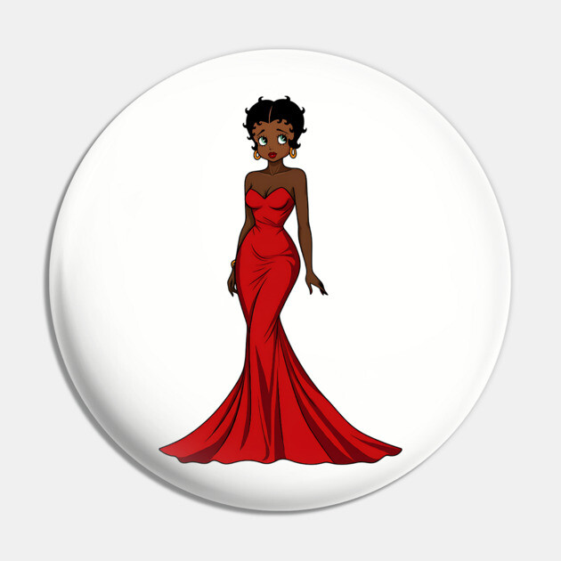 Black Betty Boop Evening Dress Pin by UrbanLifeApparel