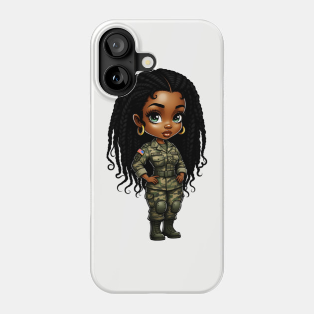 Black Military Woman Phone Case by UrbanLifeApparel