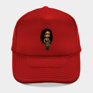 Black Military Woman Hat