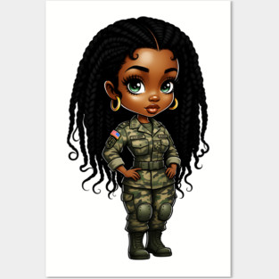 Black Military Woman Posters and Art