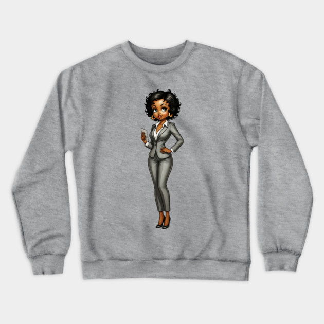 Black Business Woman Crewneck Sweatshirt by UrbanLifeApparel
