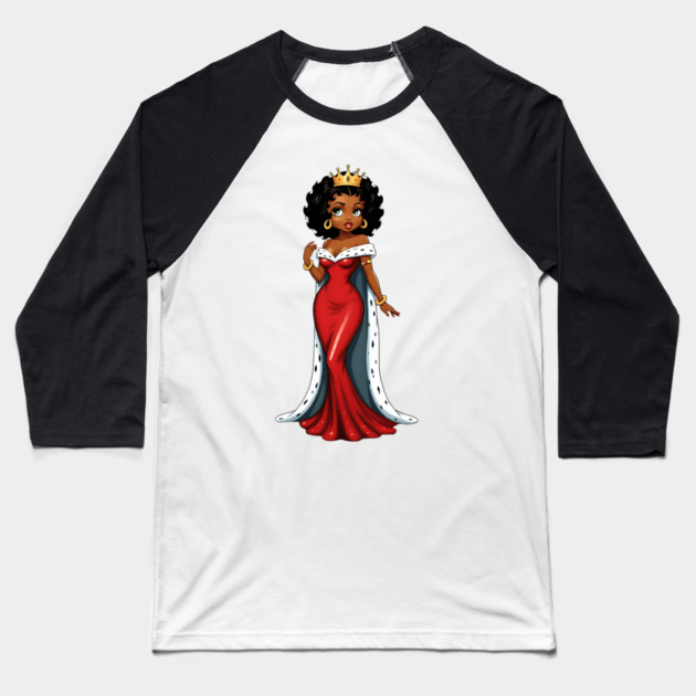 Black Queen Red Robe Baseball T-Shirt by UrbanLifeApparel