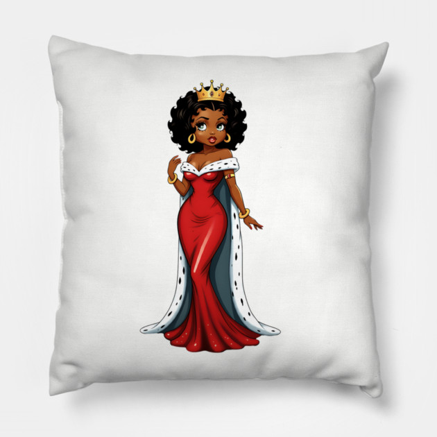 Black Queen Red Robe Pillow by UrbanLifeApparel
