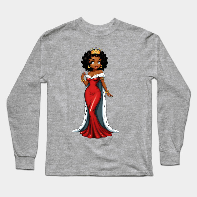 Black Queen Red Robe Long Sleeve T-Shirt by UrbanLifeApparel
