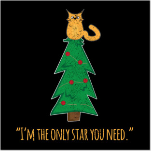 Cat Christmas Humor Posters and Art