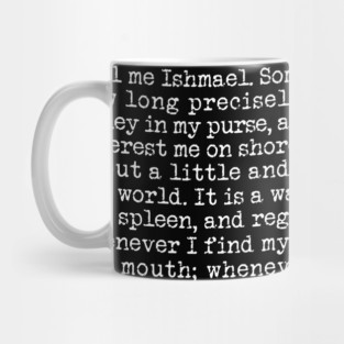 Moby Dick Opening Herman Melville Literary Typography Mug