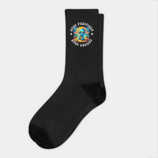 Stay Positive Stay Groovy Retro Vibe Inspirational Design Socks