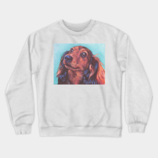 Dachshund Fine Art Painting Crewneck Sweatshirt