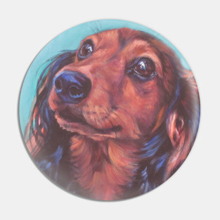 Dachshund Fine Art Painting Pin