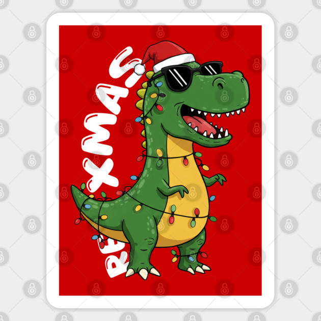 Dinosaur Christmas Sticker by Megadorim