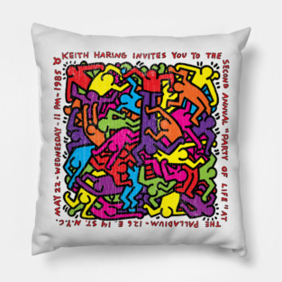 Retro Keith Haring 80s Pillow