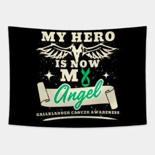 Retro Vintage My Hero Is Now My Angel Awareness Gift For Gallbladder Cancer Warrior Fighter, Squamous-Cell Carcinoma Tapestry