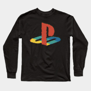 Glitched Playstation logo Long Sleeve T-Shirt