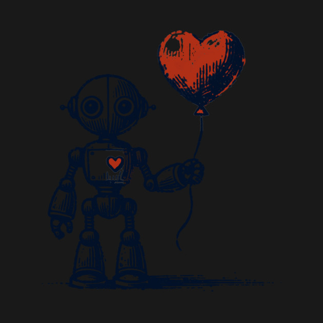 Vintage robot with a heart balloon by CreativeSage